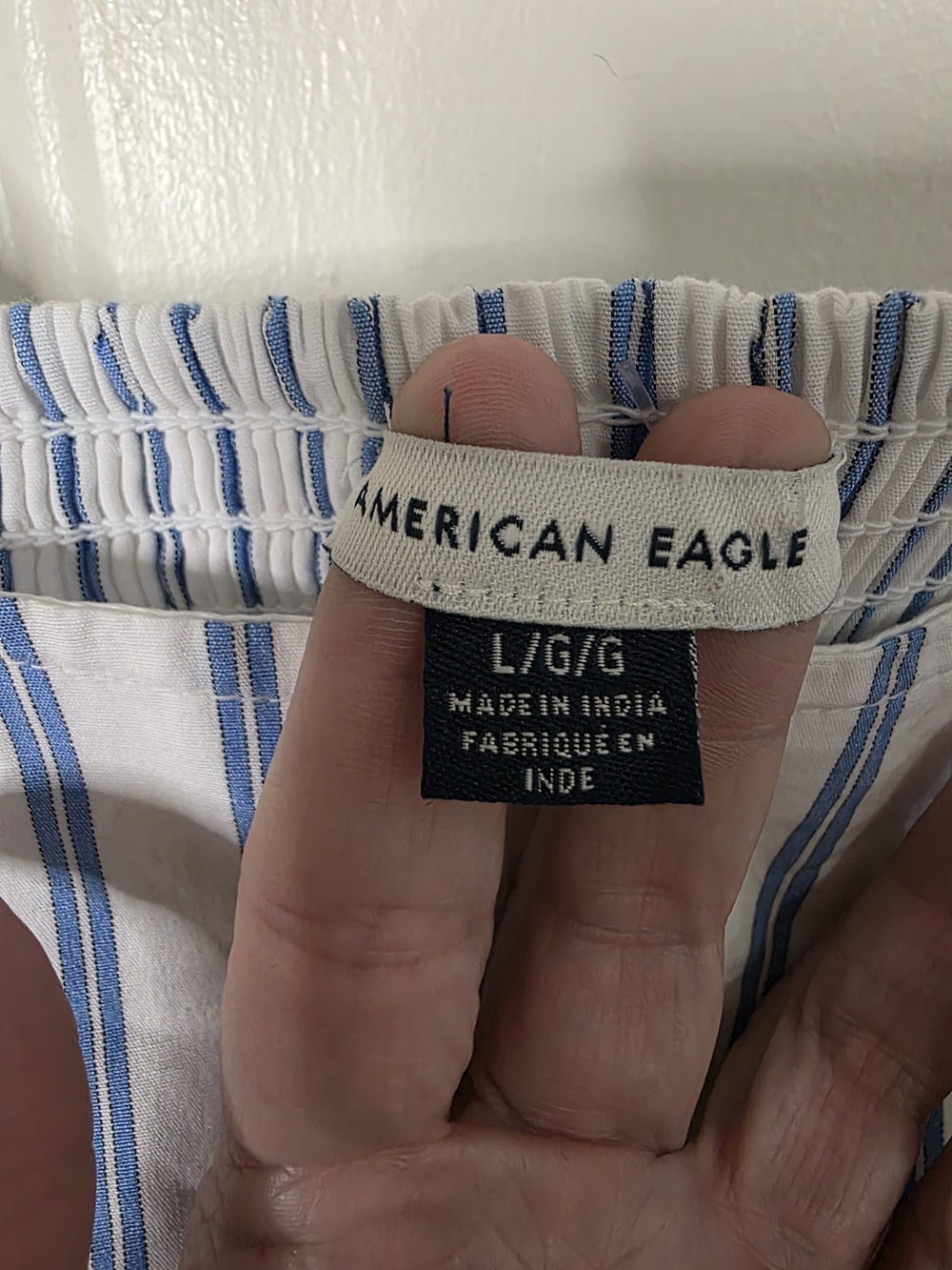 American Eagle Blue & White Striped Sleeveless Top Size Large - Picture 2 of 6